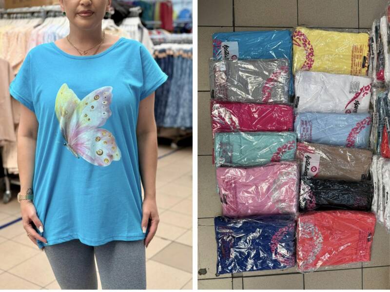 Bluzka damska ( Turecki produkt) Roz Standard , Mix Kolor .Paczka 12 szt